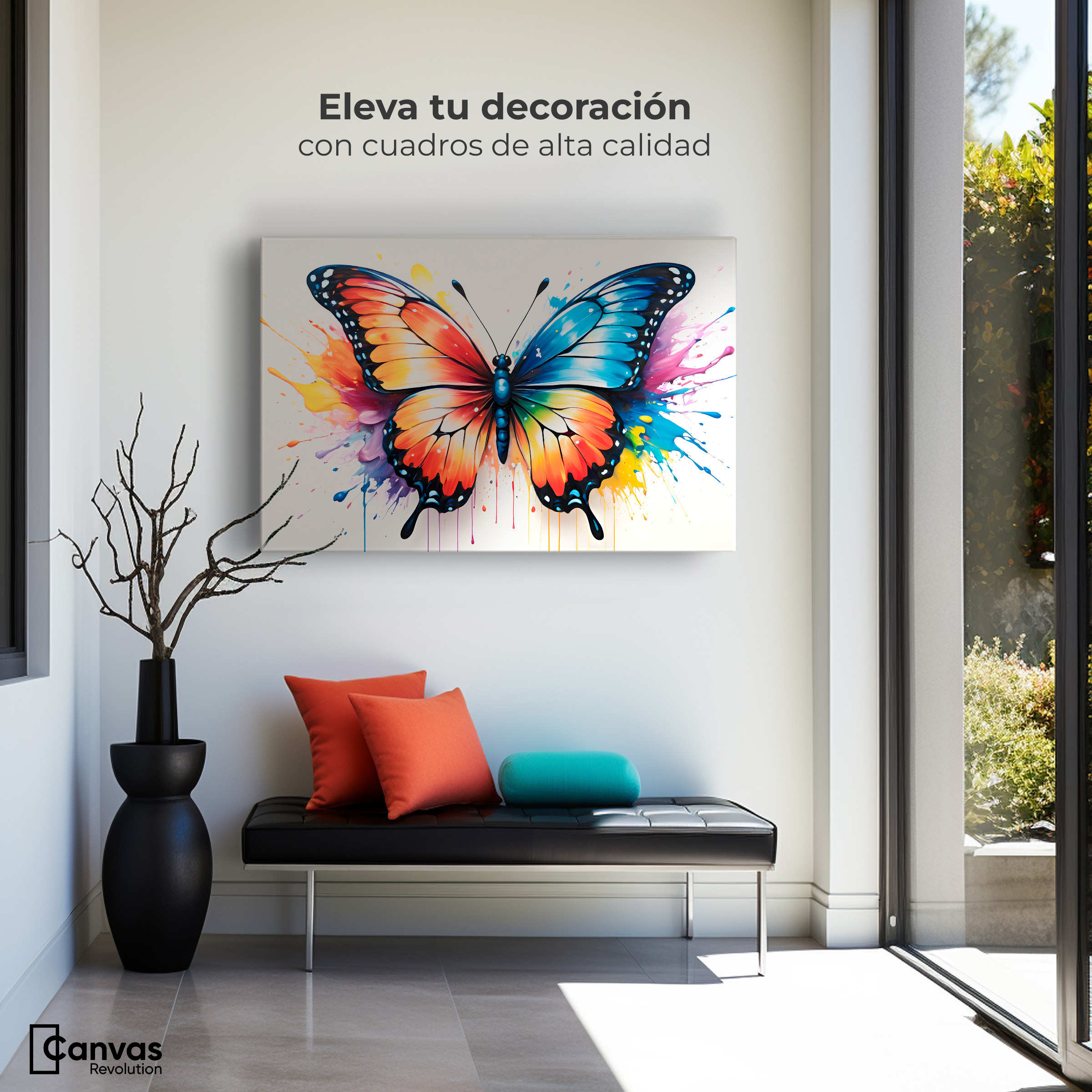 Foto 4 pulgar | Cuadro Mariposas Canvas Vuelo Explosivo 90x60
