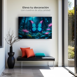 Foto 3 | Cuadro Mariposas Canvas Vuelo Brillante 90x60