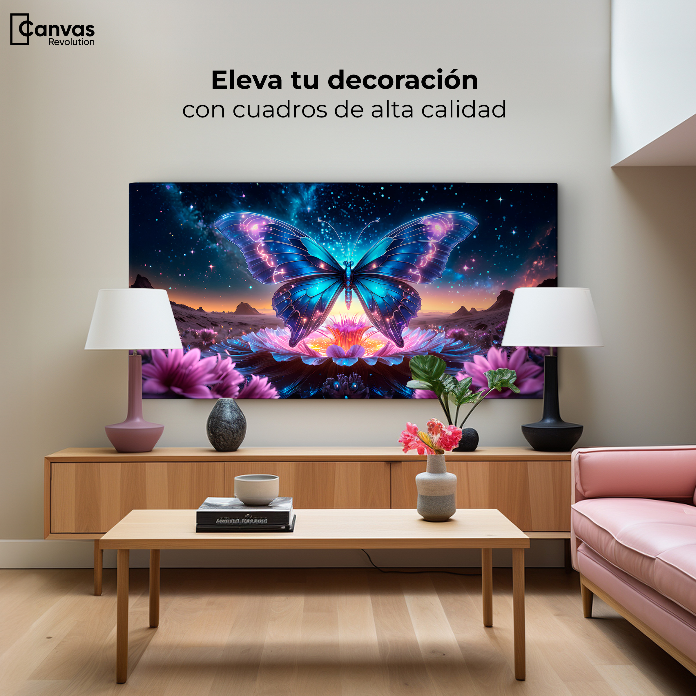 Foto 3 | Cuadro Mariposas Canvas Mariposa Encantada 120x60