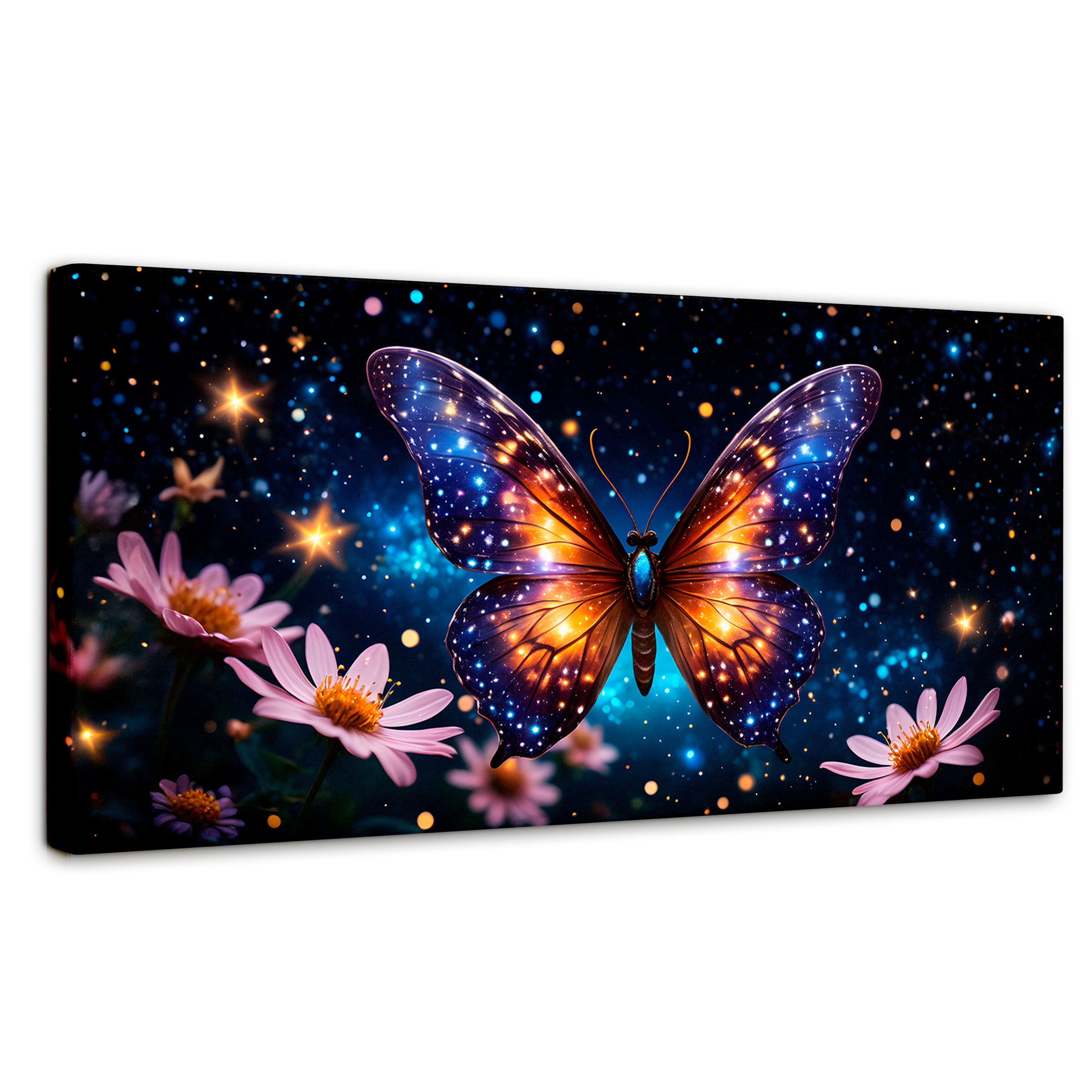 Foto 2 pulgar | Cuadro Mariposas Canvas Danza Brillante 120x60