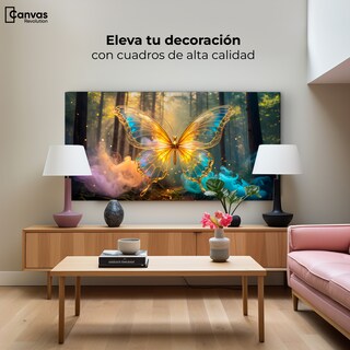 Foto 3 | Cuadro Mariposas Canvas Bosque De Cristal 120x60