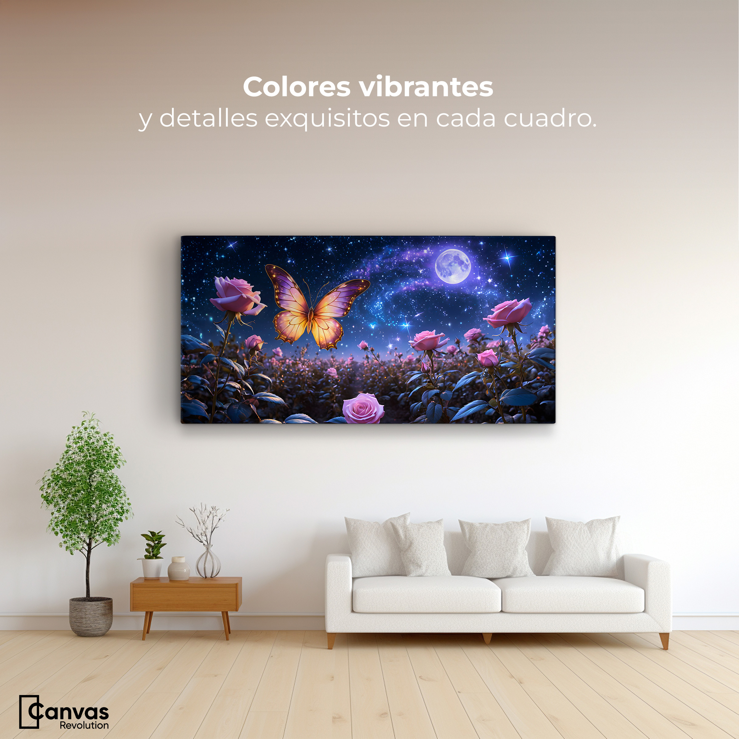 Foto 2 | Cuadro Mariposas Canvas Mariposa Lunar 120x60
