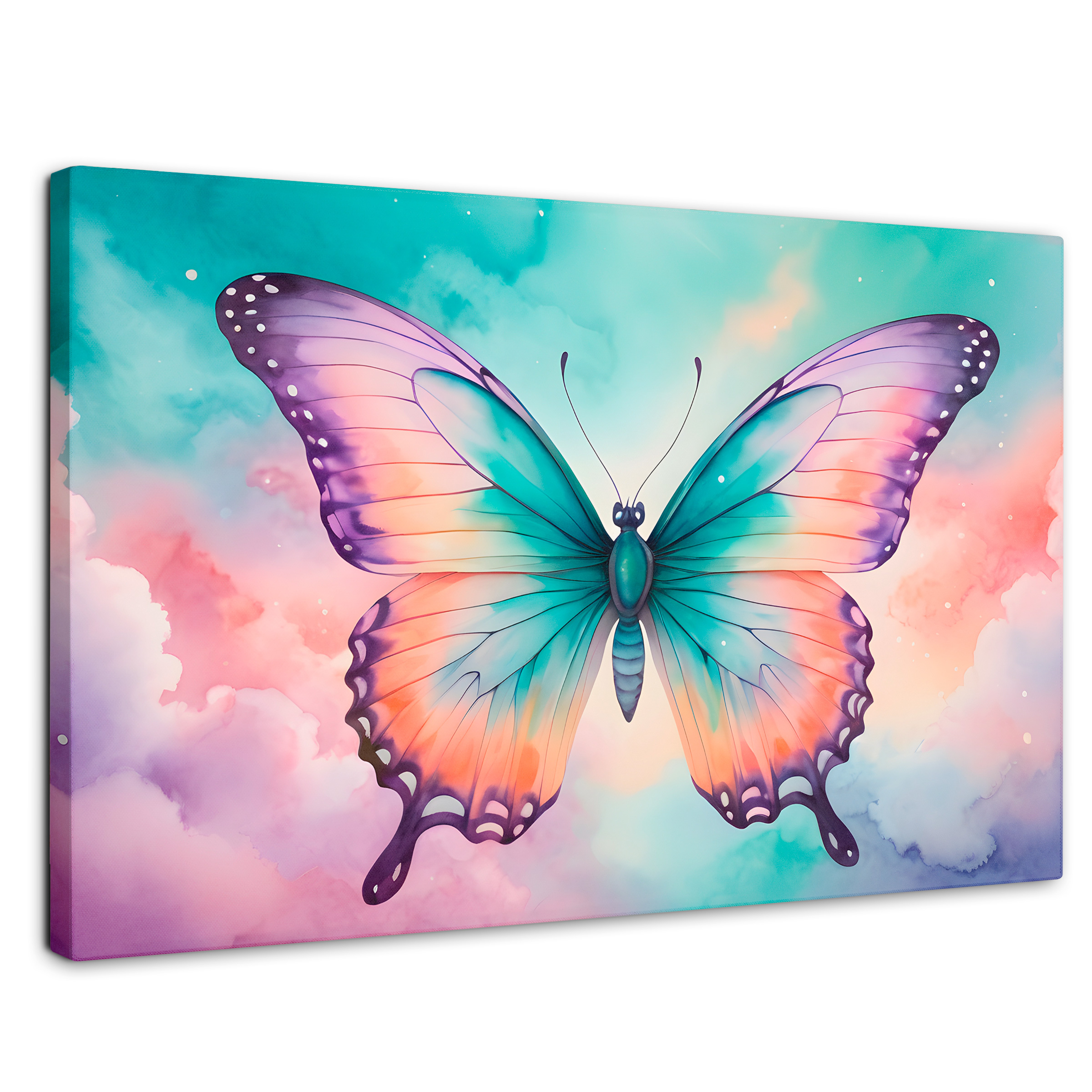 Foto 2 pulgar | Cuadro Mariposas Canvas Mariposa Celeste 90x60