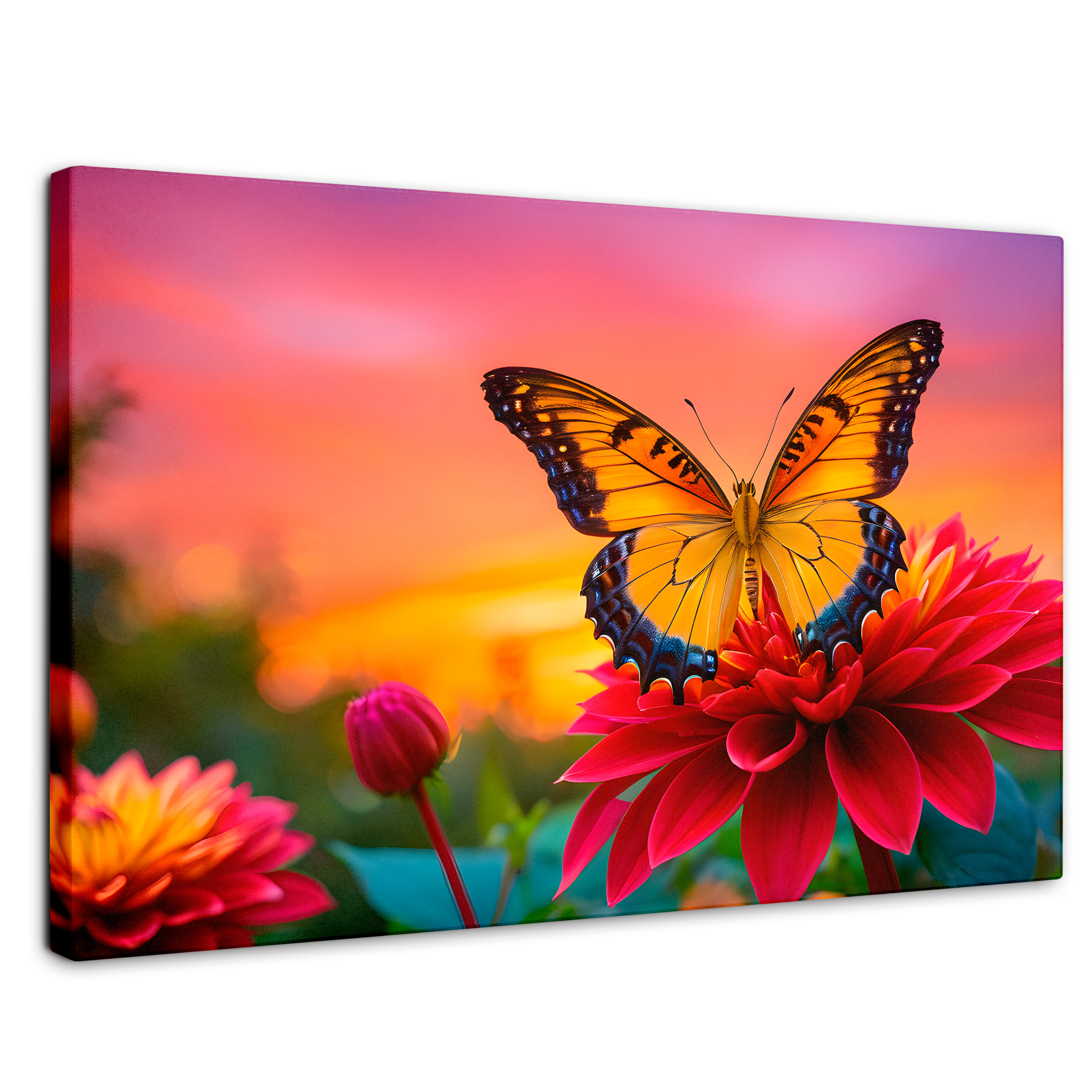 Foto 1 | Cuadro Mariposas Canvas Mariposa Y Pétalos 90x60
