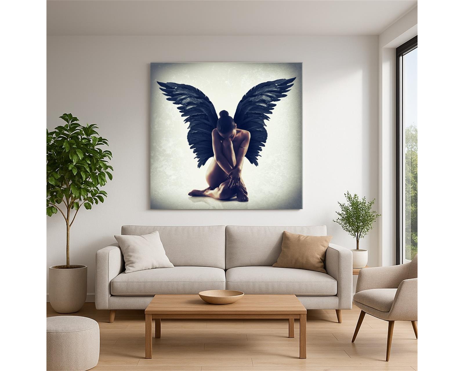 Foto 2 pulgar | Cuadro Decorativo - Ángel Caído - 100x100 Cm - Entelado
