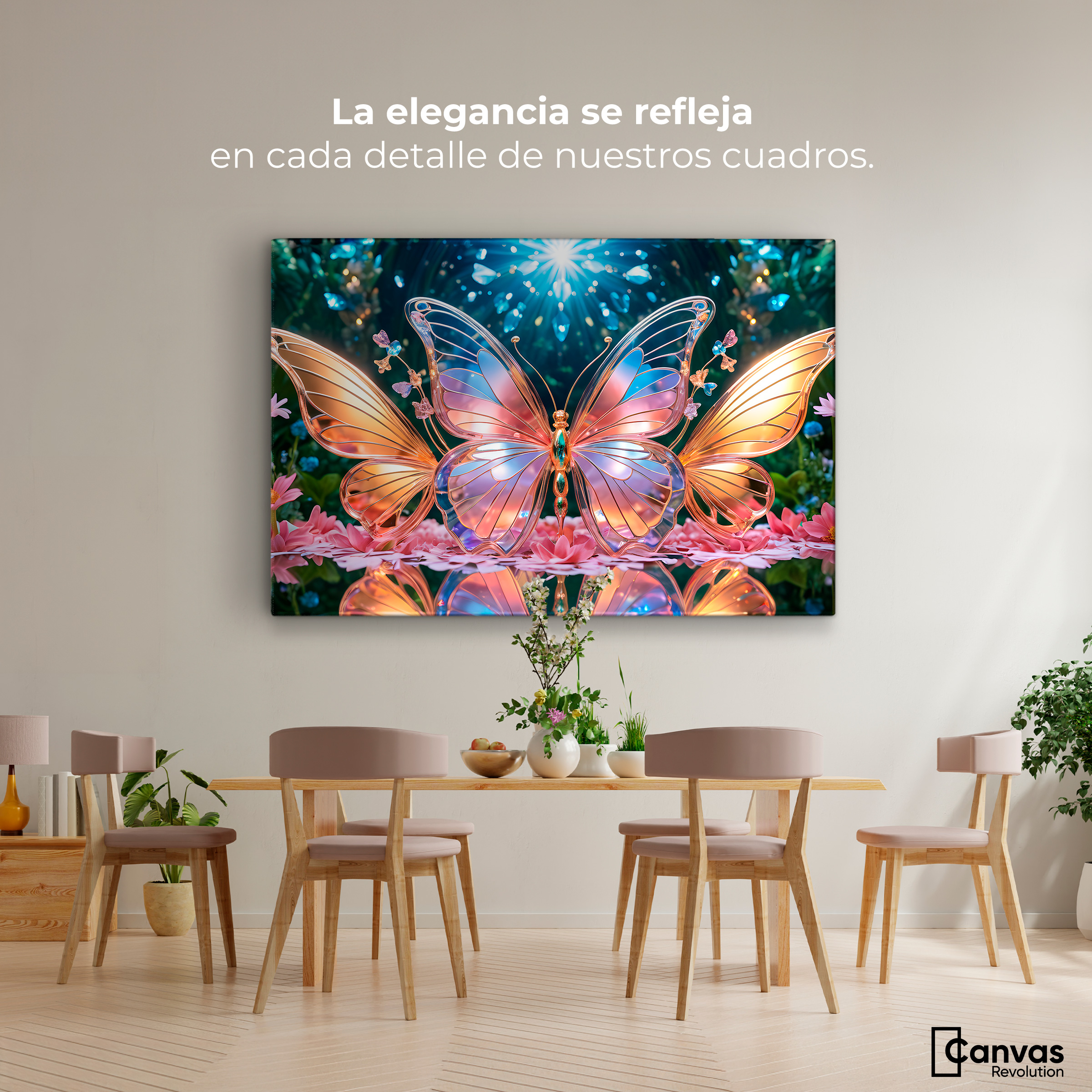 Foto 2 | Cuadro Mariposas Canvas Alas De Esplendor 90x60