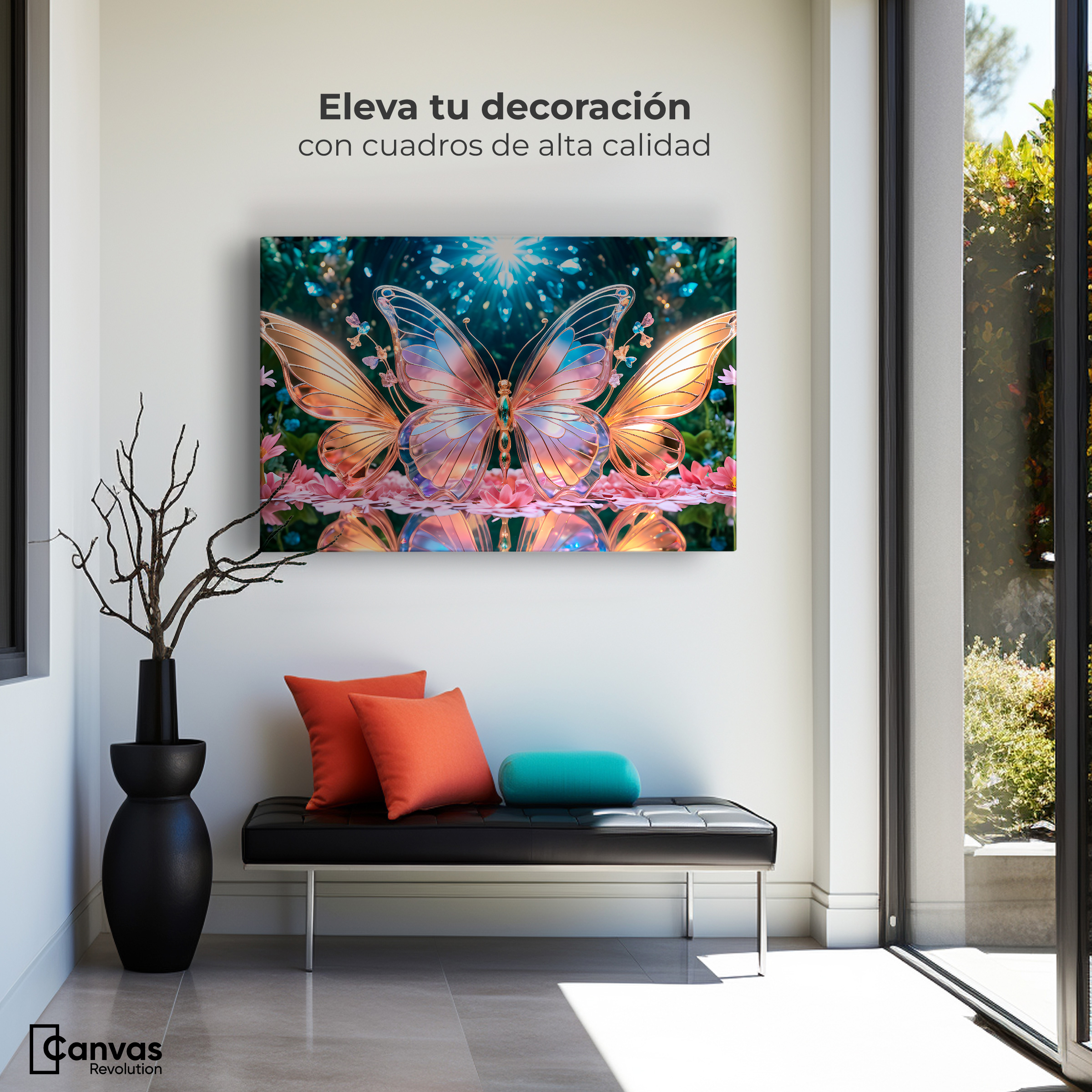 Foto 3 | Cuadro Mariposas Canvas Alas De Esplendor 90x60
