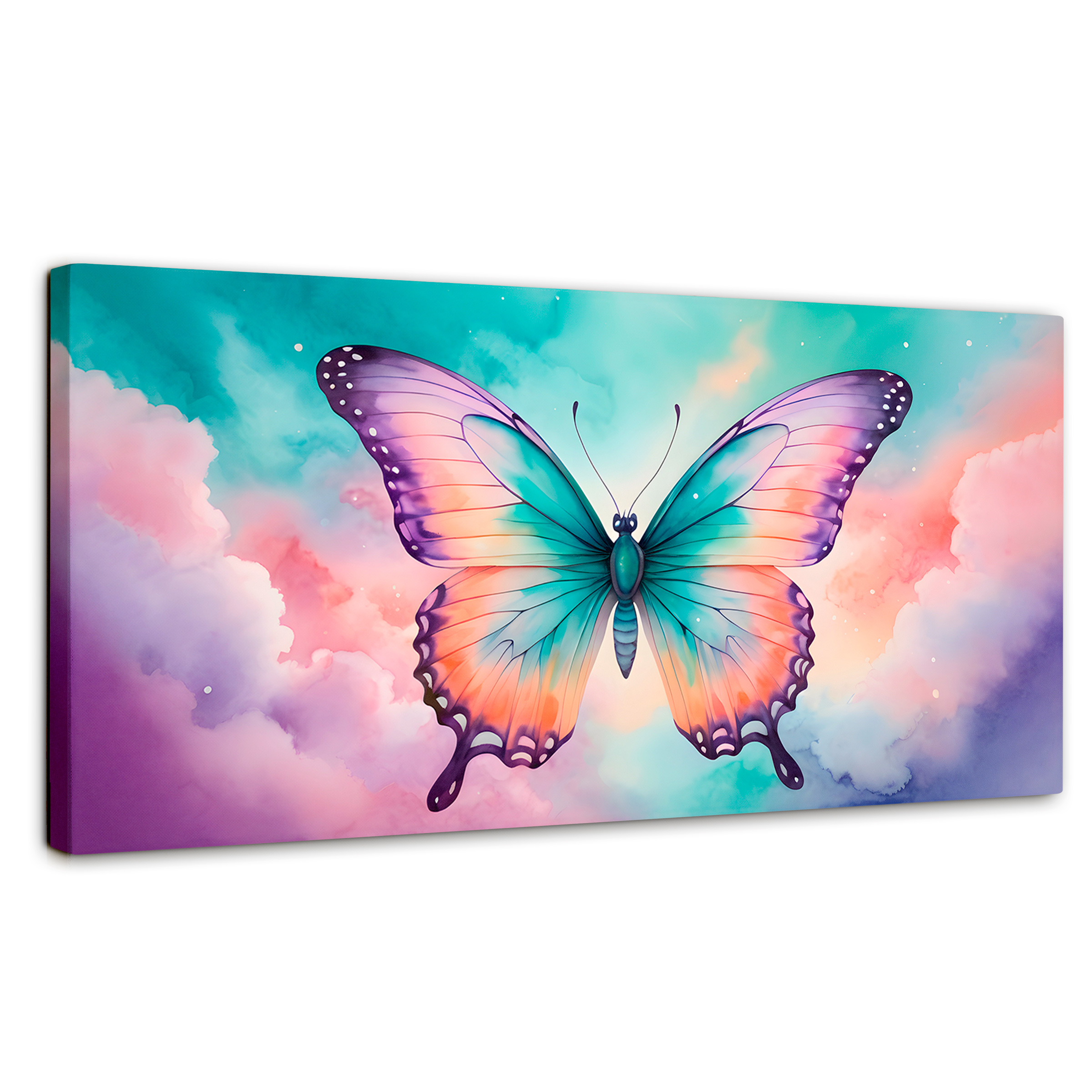 Foto 2 pulgar | Cuadro Mariposas Canvas Mariposa Celeste 120x60