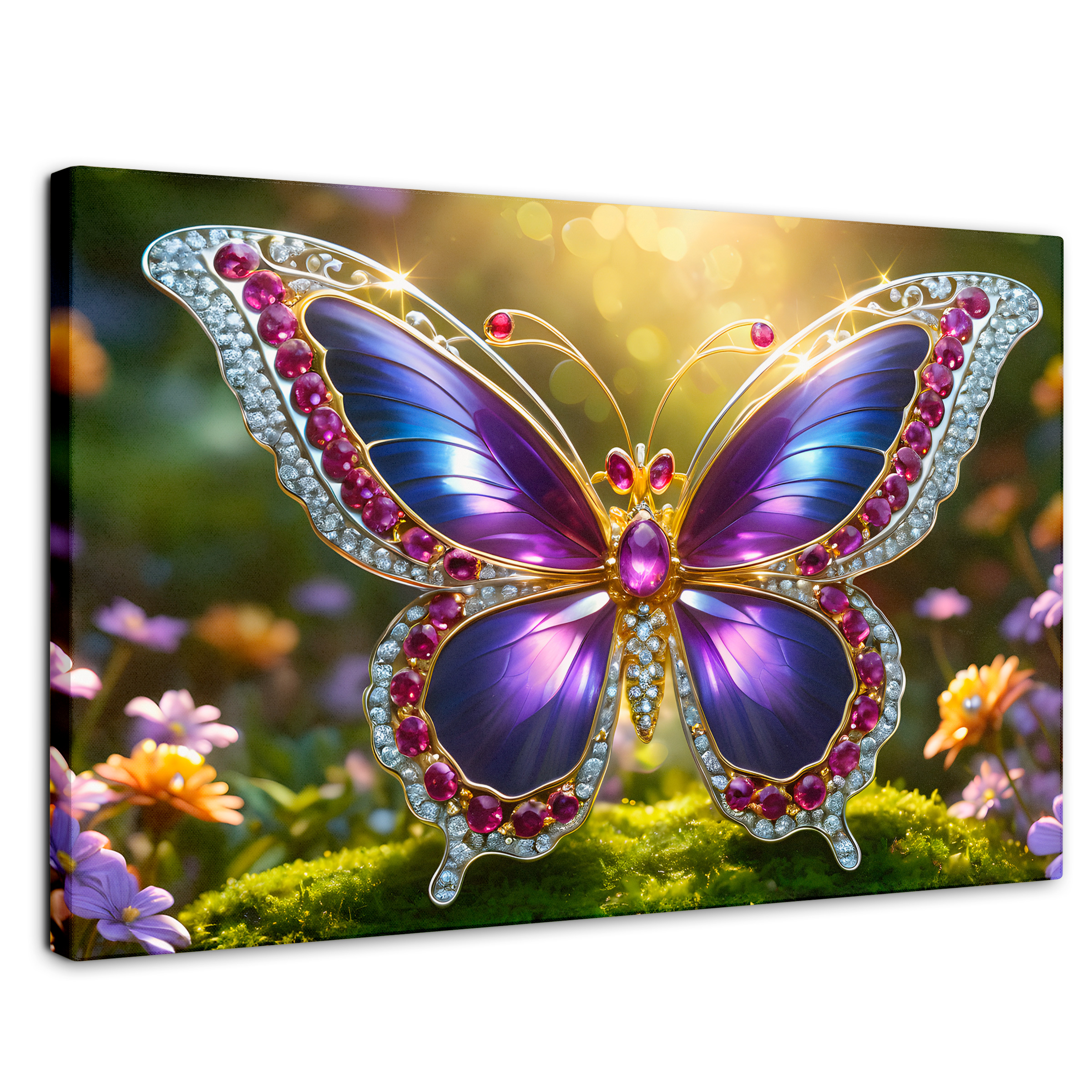 Foto 1 | Cuadro Mariposas Canvas Danza De Gemas 90x60
