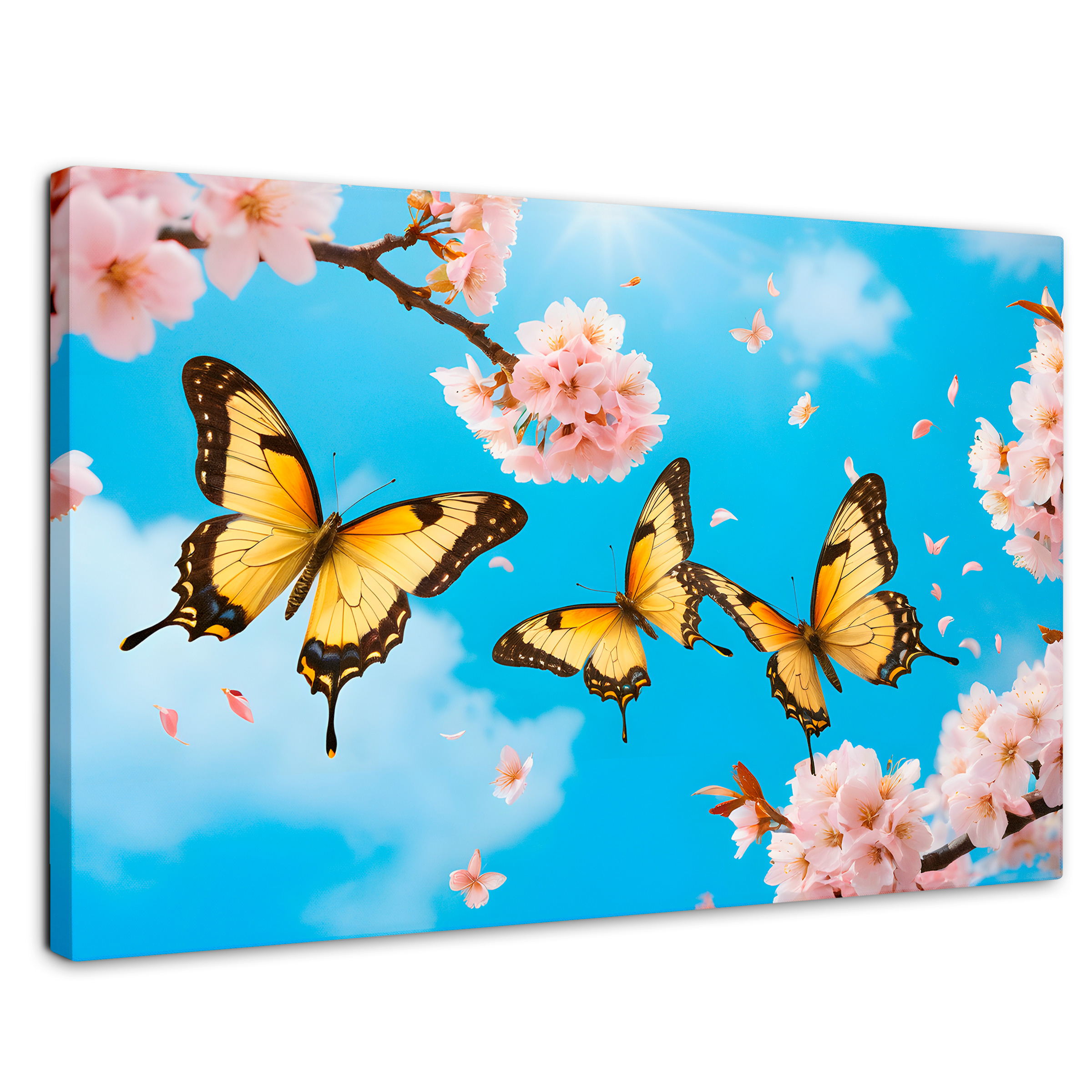 Foto 2 pulgar | Cuadro Mariposas Canvas Alas De Cerezo 90x60