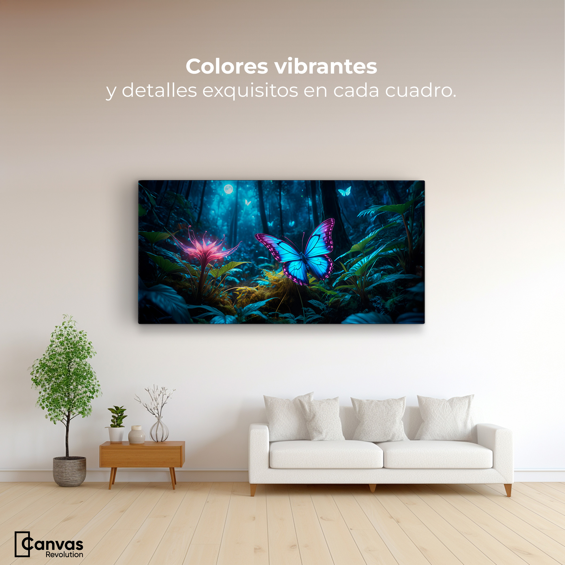 Foto 2 | Cuadro Mariposas Canvas Alas Brillantes 120x60