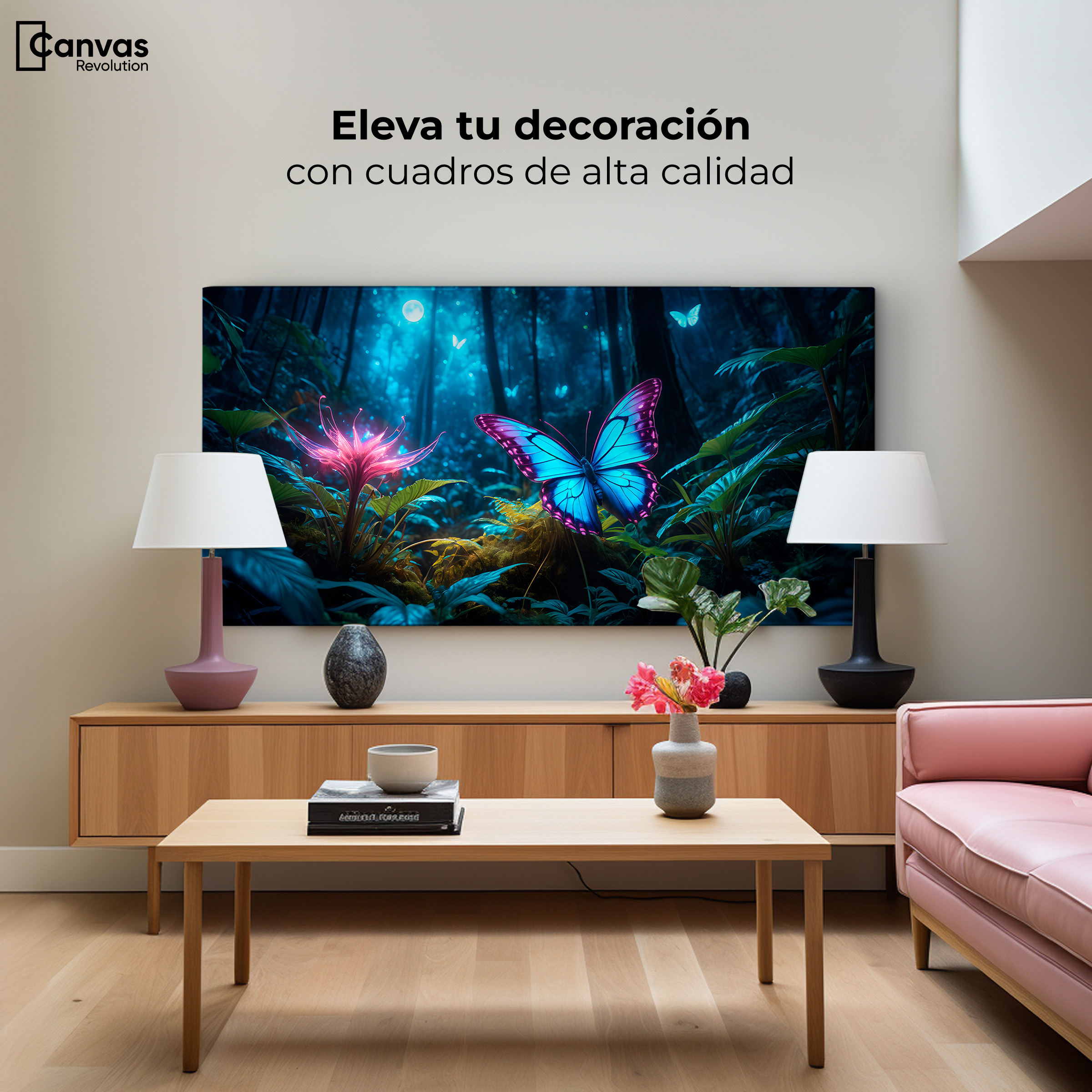 Foto 3 | Cuadro Mariposas Canvas Alas Brillantes 120x60