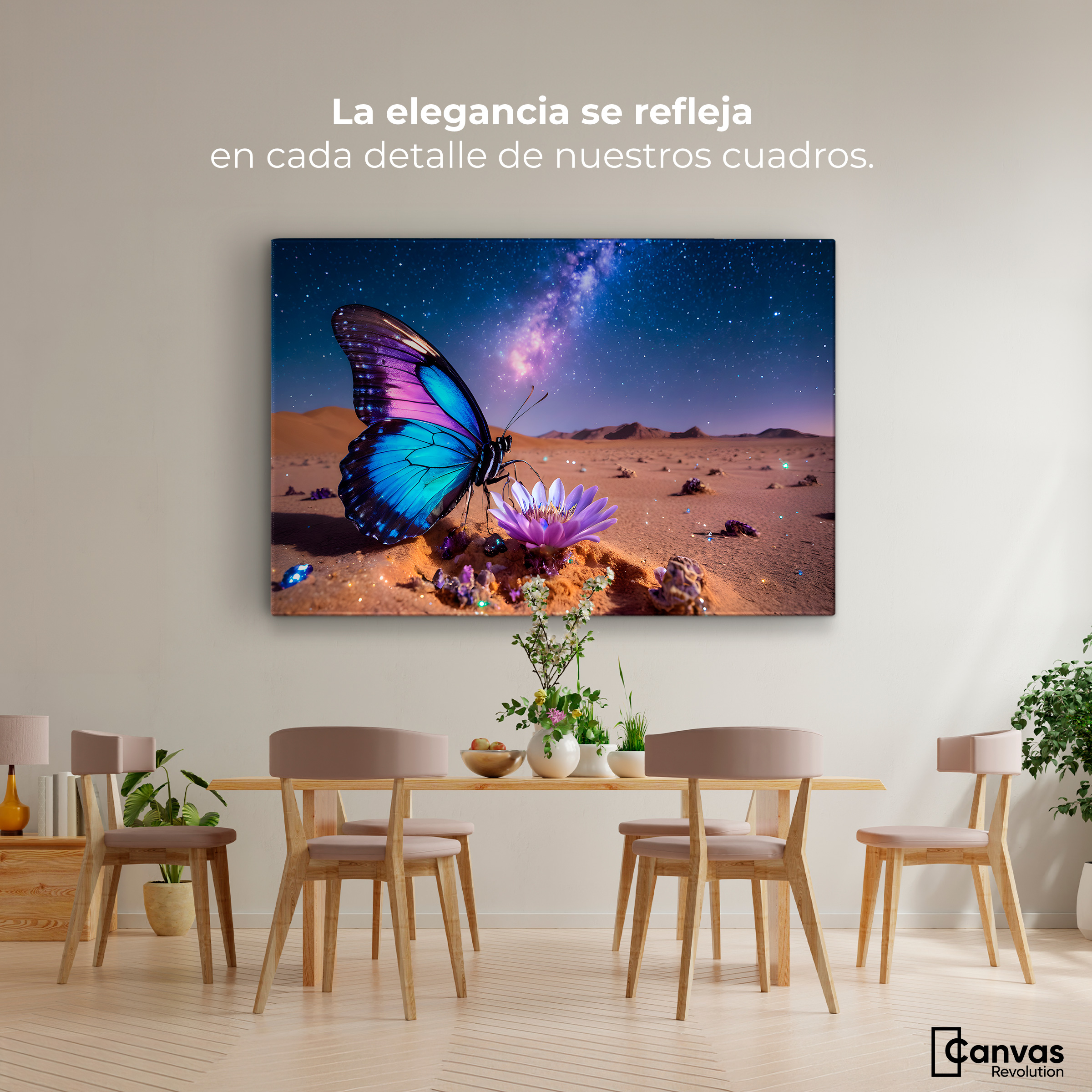 Foto 3 pulgar | Cuadro Mariposas Canvas Alas Del Desierto 90x60