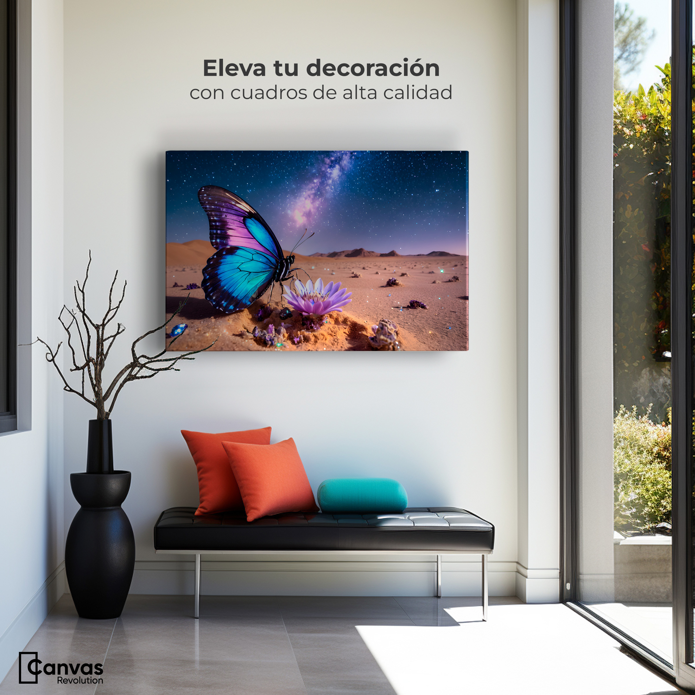 Foto 4 pulgar | Cuadro Mariposas Canvas Alas Del Desierto 90x60