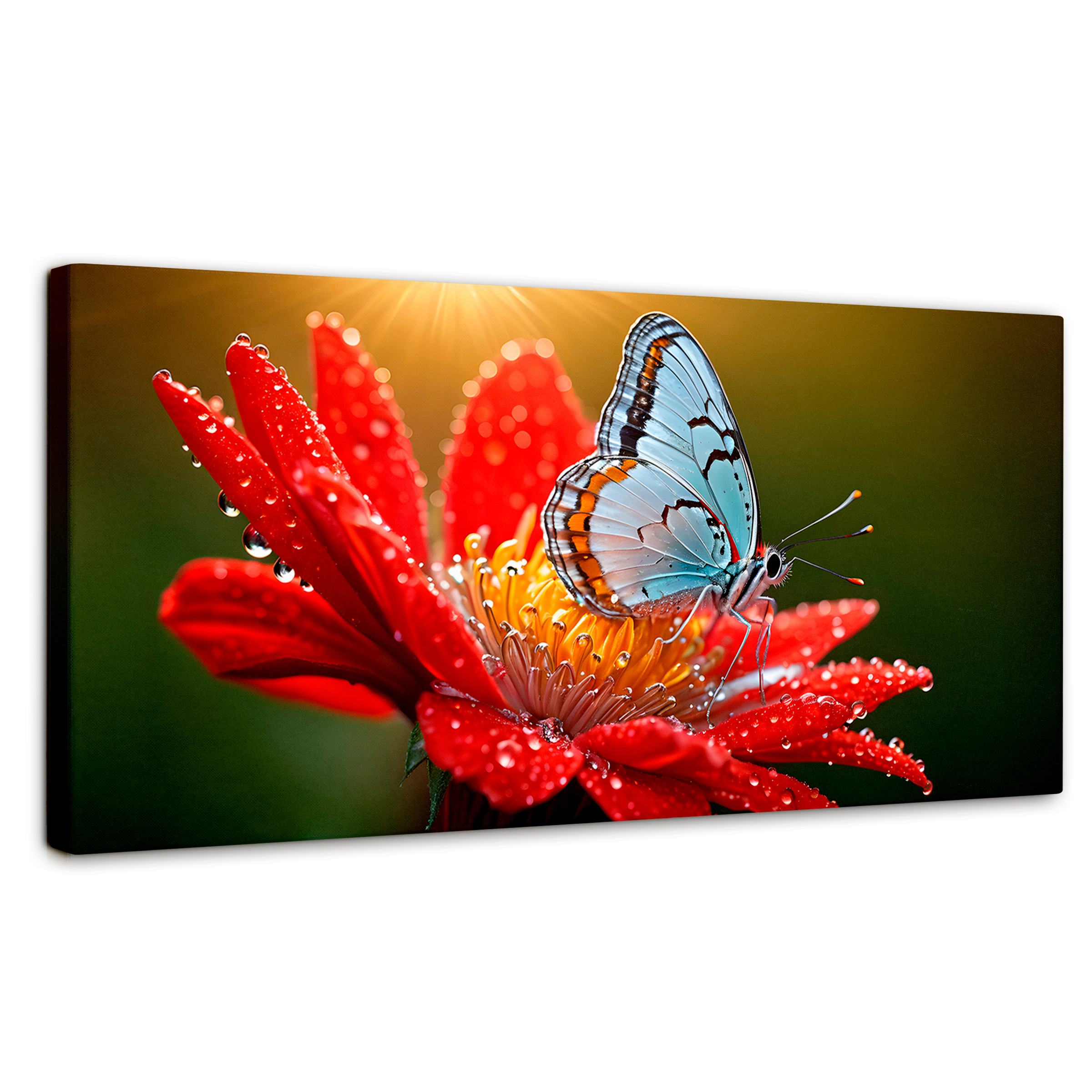 Foto 2 pulgar | Cuadro Mariposas Canvas Alas Sobre Flor 120x60