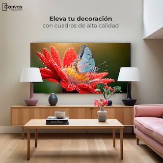 Foto 3 | Cuadro Mariposas Canvas Alas Sobre Flor 120x60