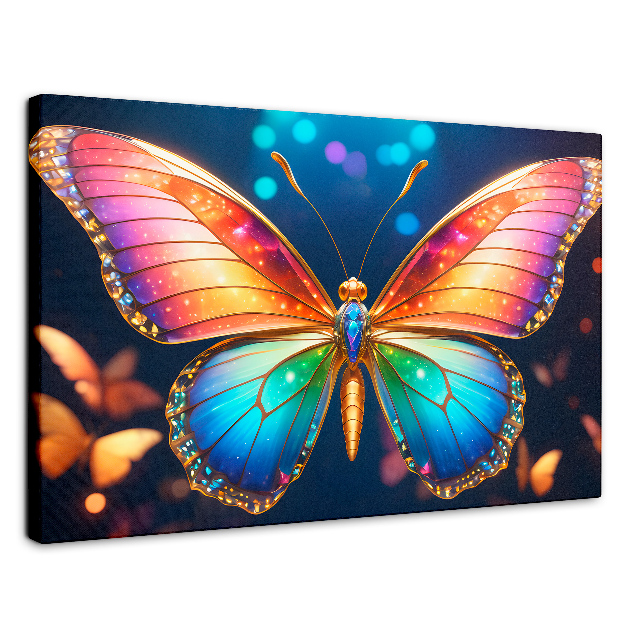 Foto 1 | Cuadro Mariposas Canvas Gemas En La Noche 90x60