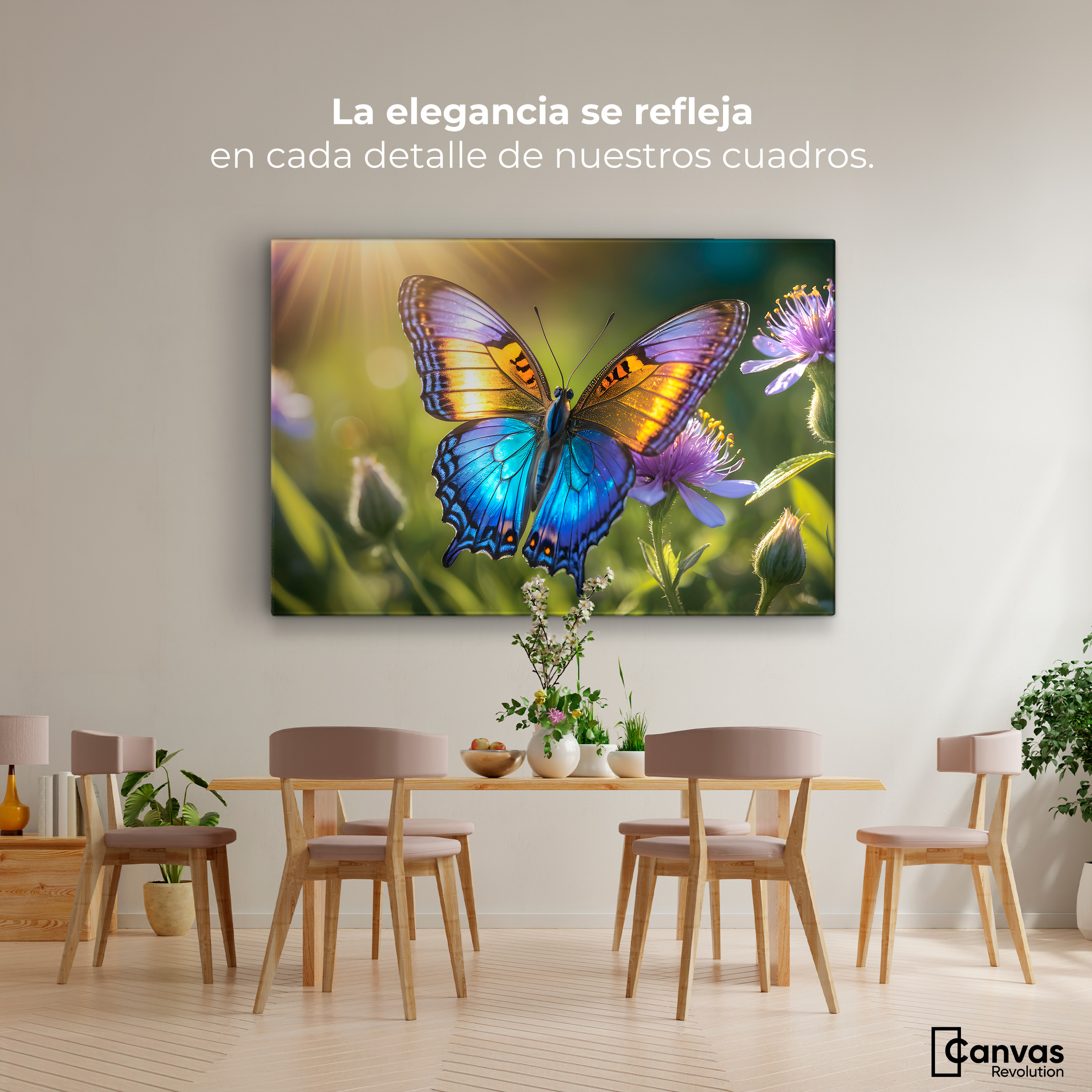 Foto 2 | Cuadro Mariposas Canvas Alas En El Sol 90x60