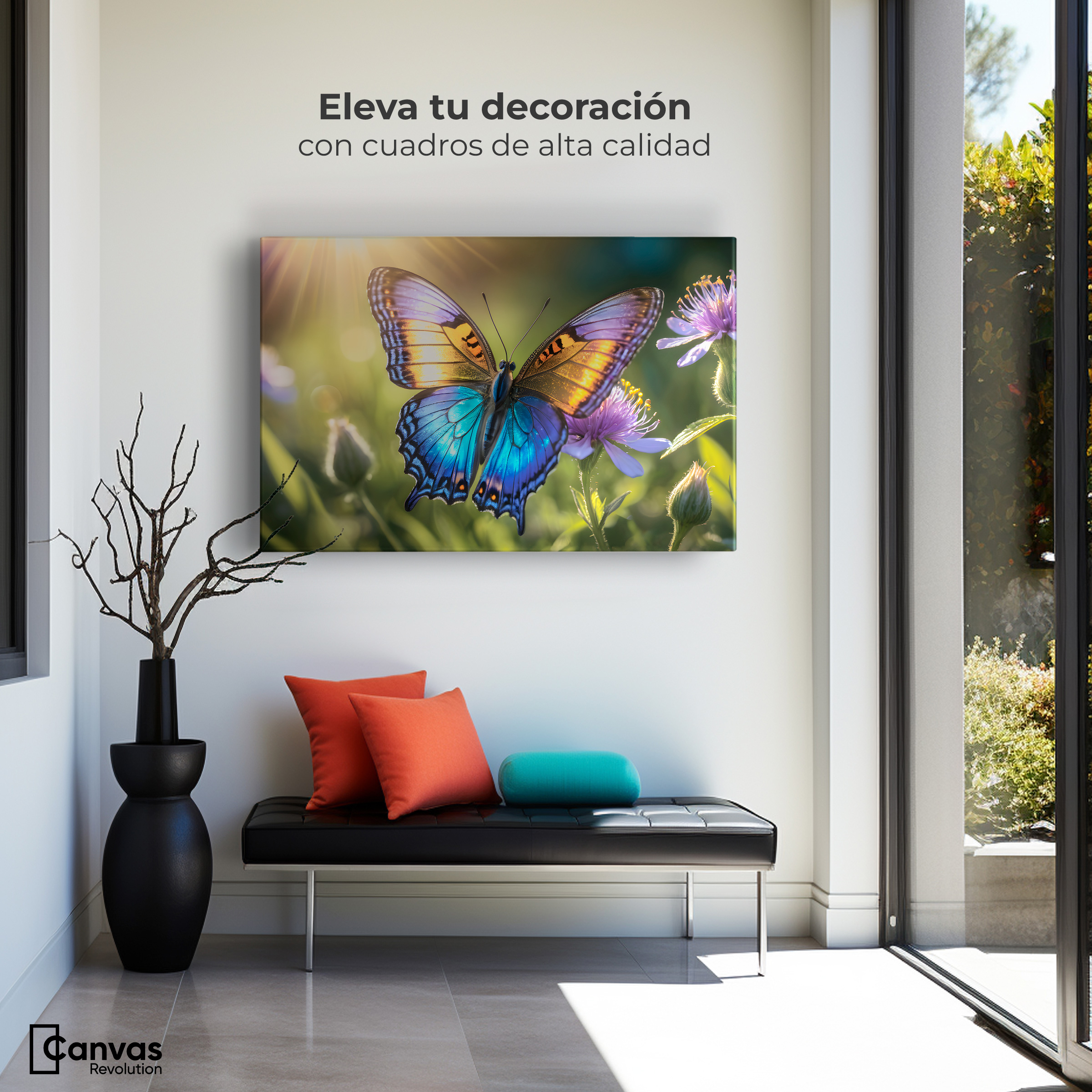 Foto 4 pulgar | Cuadro Mariposas Canvas Alas En El Sol 90x60