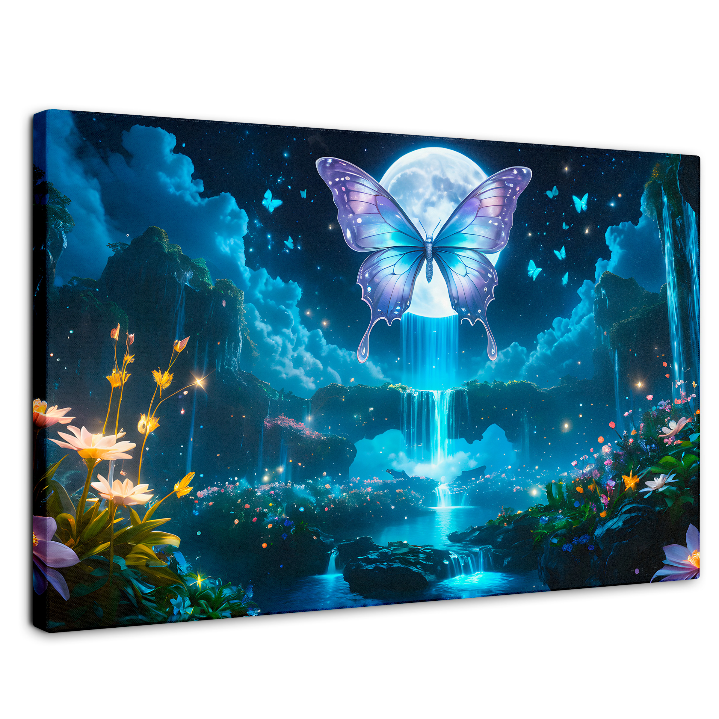 Foto 1 | Cuadro Mariposas Canvas Alas En La Noche 90x60
