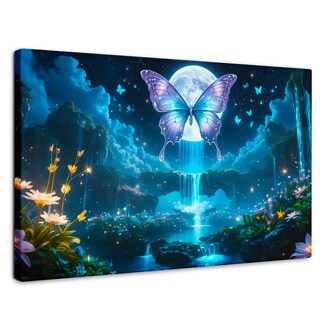 Foto 1 | Cuadro Mariposas Canvas Alas En La Noche 90x60