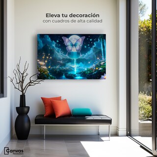 Foto 3 | Cuadro Mariposas Canvas Alas En La Noche 90x60