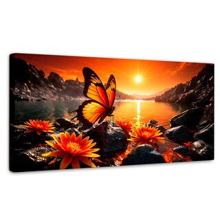 Foto 1 | Cuadro Mariposas Canvas Alas Al Amanecer 120x60