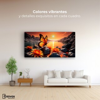 Foto 2 | Cuadro Mariposas Canvas Alas Al Amanecer 120x60
