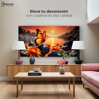 Foto 3 | Cuadro Mariposas Canvas Alas Al Amanecer 120x60