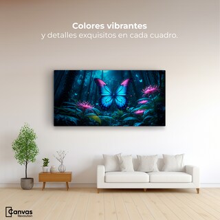 Foto 2 | Cuadro Mariposas Canvas Vuelo Brillante 120x60