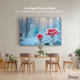 Foto 2 | Cuadro Mariposas Canvas Rosa Y Fragilidad 90x60