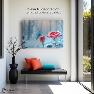 Foto 3 | Cuadro Mariposas Canvas Rosa Y Fragilidad 90x60