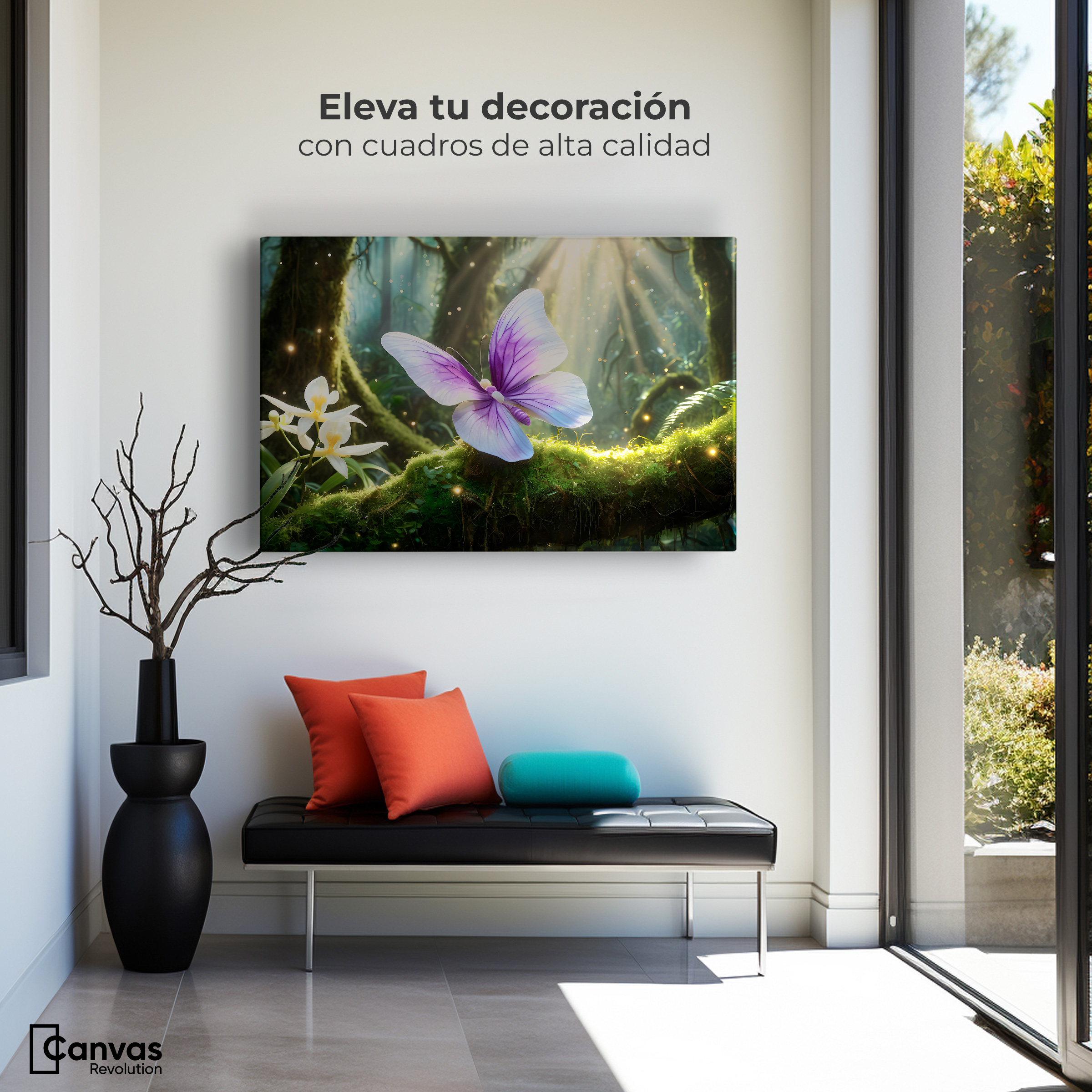 Foto 4 pulgar | Cuadro Mariposas Canvas Mariposa Silvestre 90x60