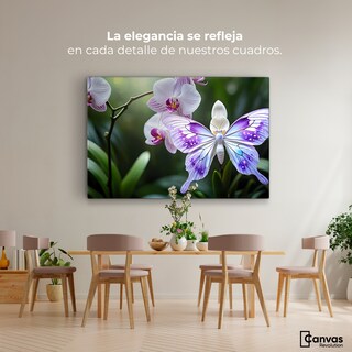 Foto 2 | Cuadro Mariposas Canvas Orquídeas Y Alas 90x60