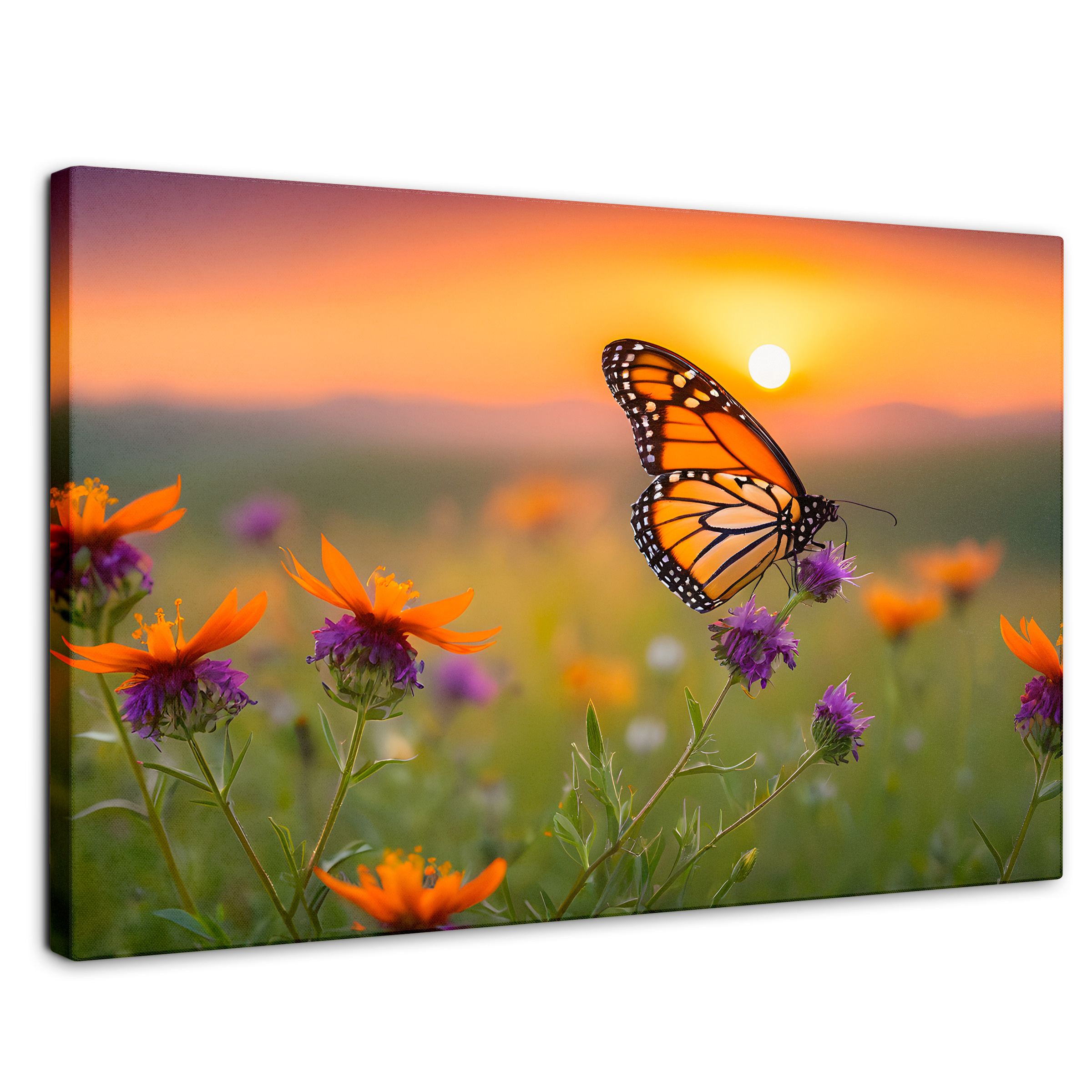 Foto 1 | Cuadro Mariposas Canvas Flores Del Alba 90x60