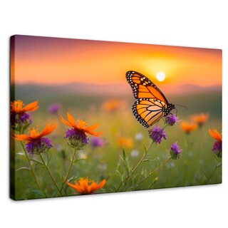 Foto 1 | Cuadro Mariposas Canvas Flores Del Alba 90x60
