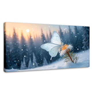 Foto 1 | Cuadro Mariposas Canvas Alas De Nieve 120x60