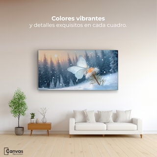Foto 2 | Cuadro Mariposas Canvas Alas De Nieve 120x60