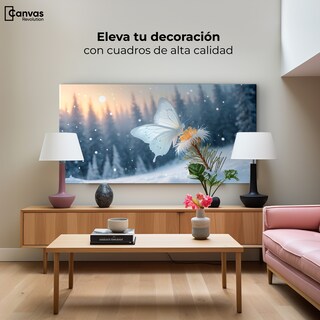 Foto 3 | Cuadro Mariposas Canvas Alas De Nieve 120x60
