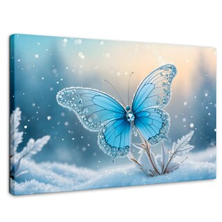 Foto 1 | Cuadro Mariposas Canvas Mariposa Y Nieve 90x60