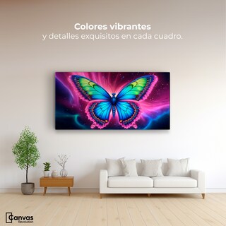Foto 2 | Cuadro Mariposas Canvas Mariposa Nebulosa 120x60