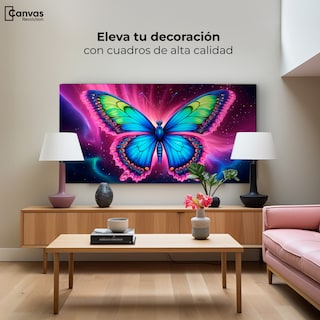 Foto 3 | Cuadro Mariposas Canvas Mariposa Nebulosa 120x60