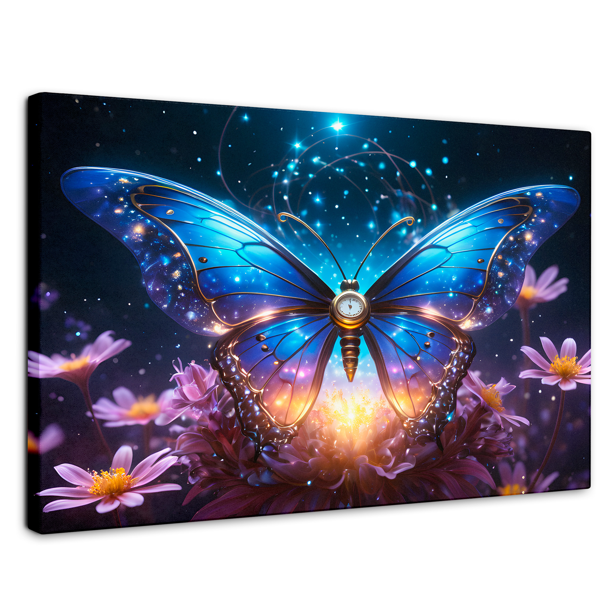 Foto 2 pulgar | Cuadro Mariposas Canvas Mariposa Celestial 90x60