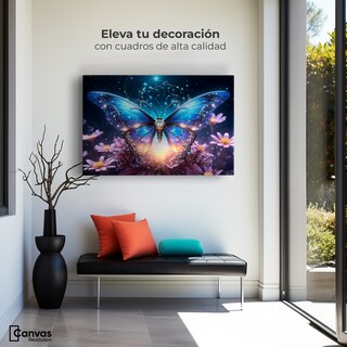 Foto 3 | Cuadro Mariposas Canvas Mariposa Celestial 90x60
