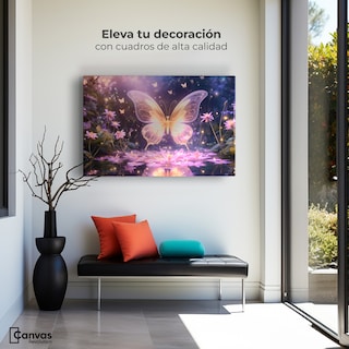 Foto 3 | Cuadro Mariposas Canvas Alas Cristalinas 90x60