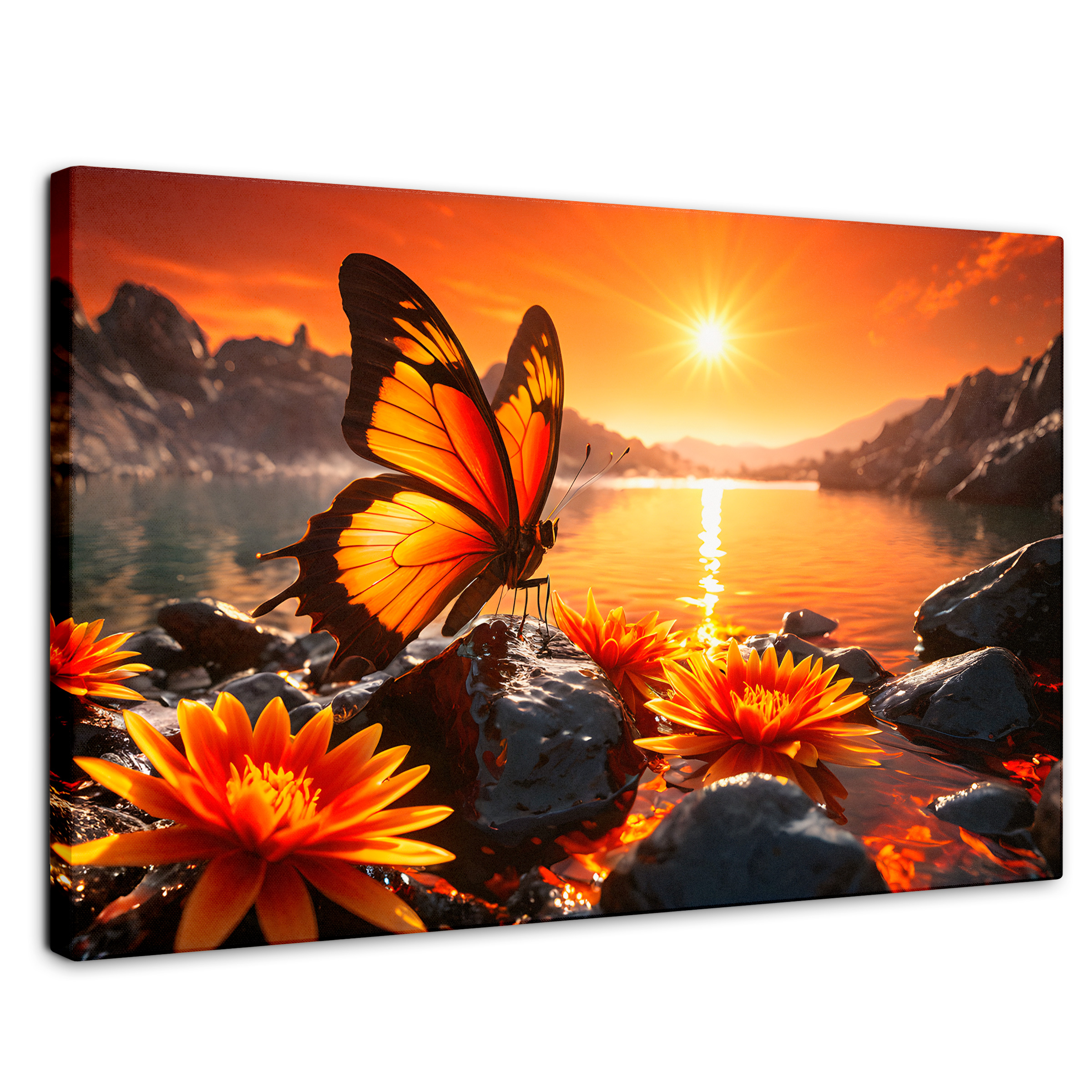 Foto 2 pulgar | Cuadro Mariposas Canvas Alas Al Amanecer 90x60