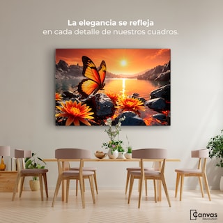 Foto 2 | Cuadro Mariposas Canvas Alas Al Amanecer 90x60