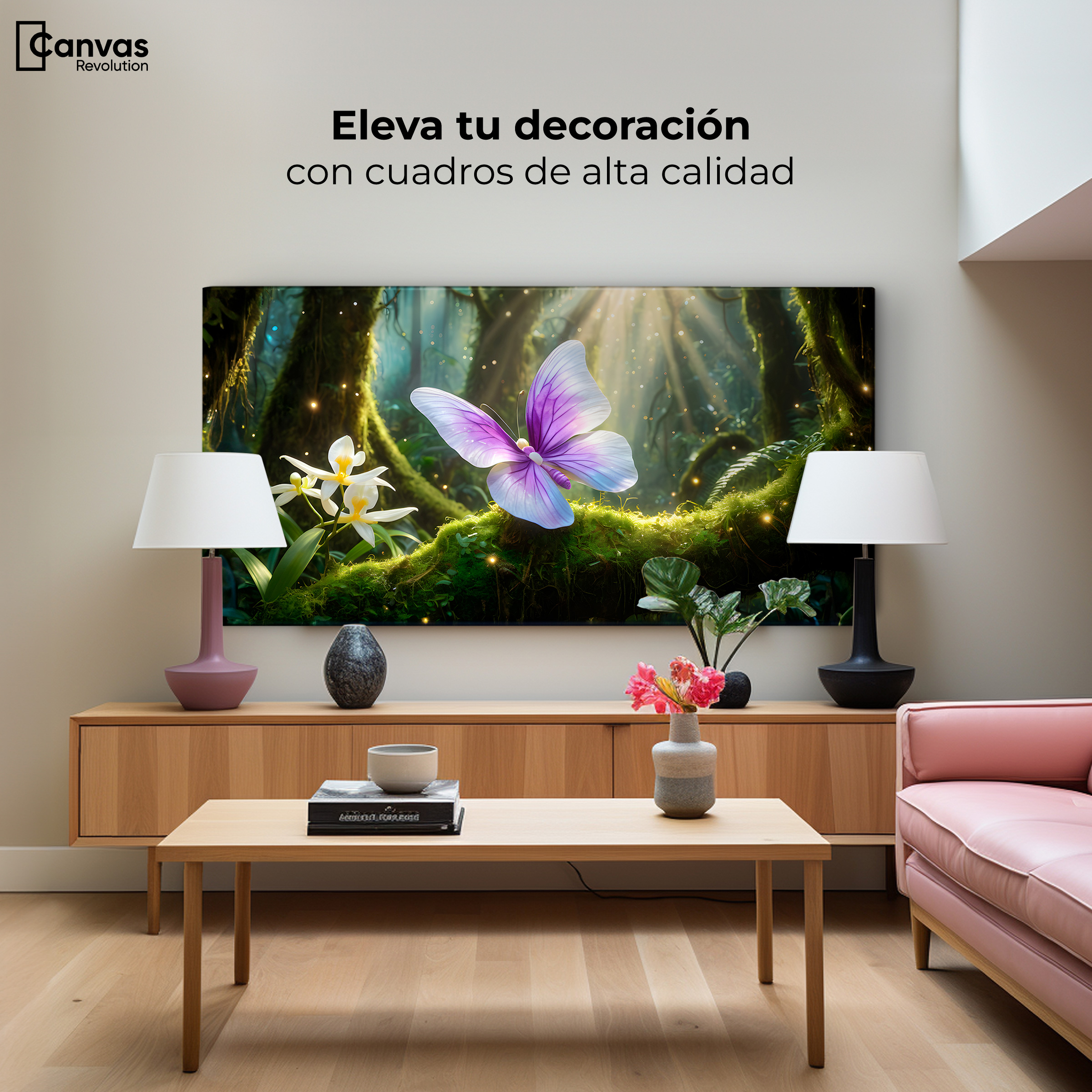 Foto 4 pulgar | Cuadro Mariposas Canvas Mariposa Silvestre 120x60