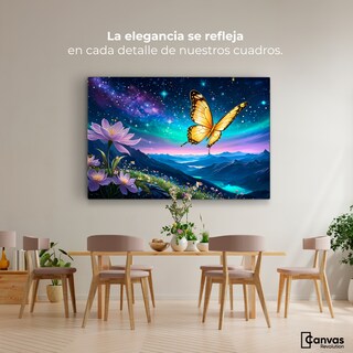 Foto 2 | Cuadro Mariposas Canvas Magia Nocturna 90x60
