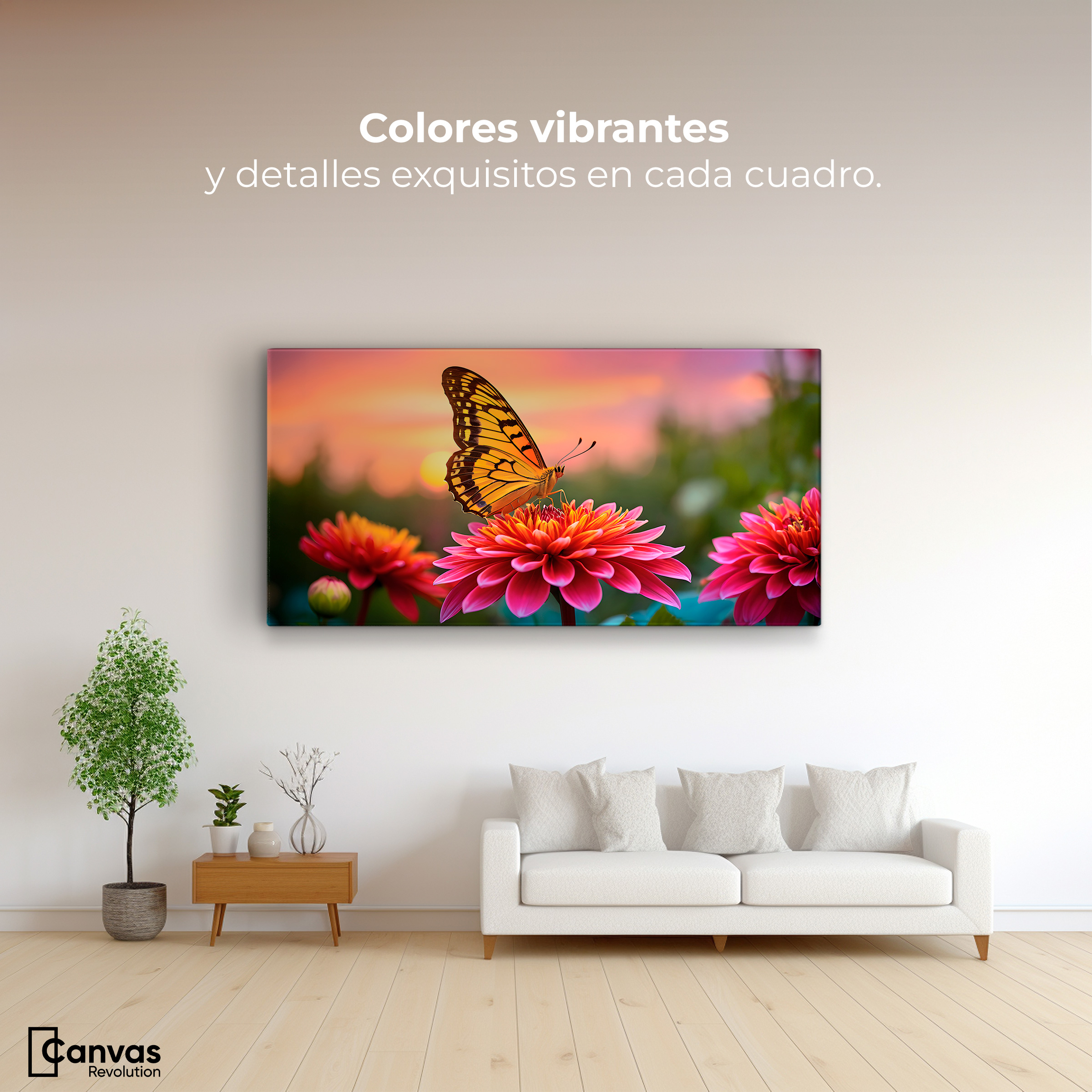 Foto 2 | Cuadro Mariposas Canvas Mariposa Radiante 120x60